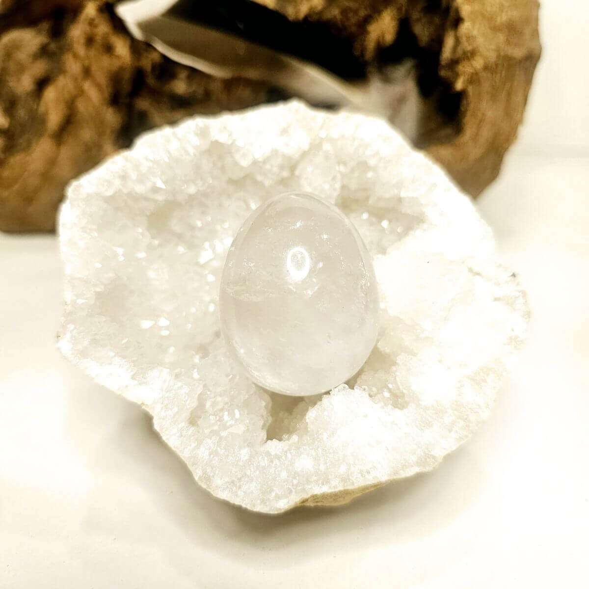 Huevo Yoni de Cuarzo Cristal — Claridad y Energía Pura